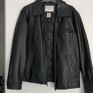 Leather men’s jacket zipper up